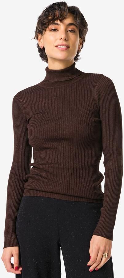 HEMA Damestrui Nova Rib Glitter Bruin (bruin) - Foto 2