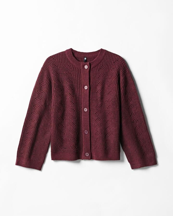 HEMA Damesvest Fyra Kabel Bordeauxrood