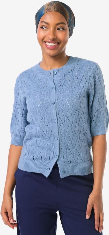 HEMA Damesvest Golda Ajour Blauw (blauw) - Foto 2
