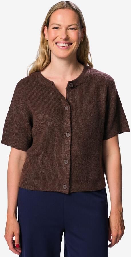 HEMA Damesvest Grace Fijngebreid Bruin (bruin)