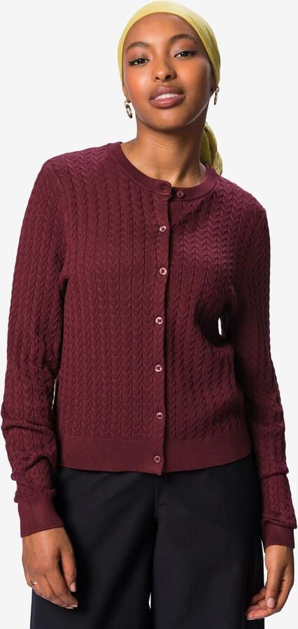 HEMA Damesvest Livia Kabel Bordeauxrood (bordeauxrood)