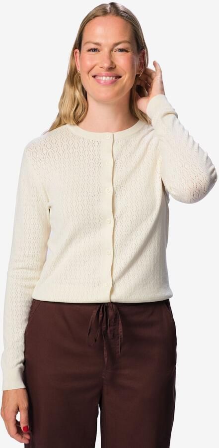 HEMA Damesvest Mae Structuur Gebroken Wit (gebroken wit)