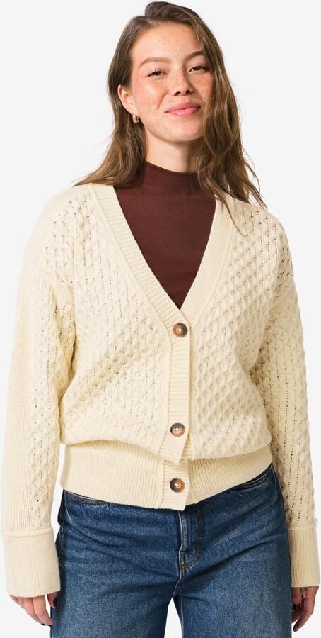 HEMA Damesvest Viola Structuur Gebroken Wit (gebroken wit) - Foto 2