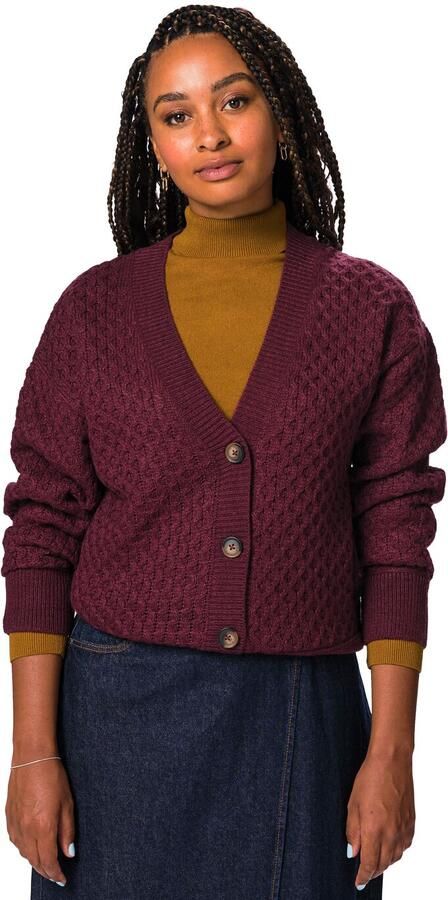 HEMA Damesvest Zelda Grofgebreid Acryl Bordeauxrood