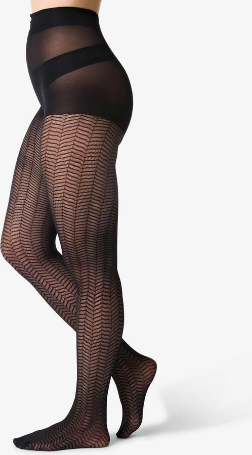 HEMA Fashion Panty Visgraat Zwart (zwart) - Foto 2