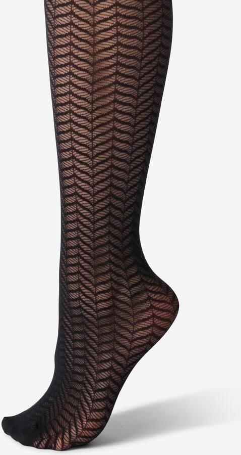 HEMA Fashion Panty Visgraat Zwart (zwart)