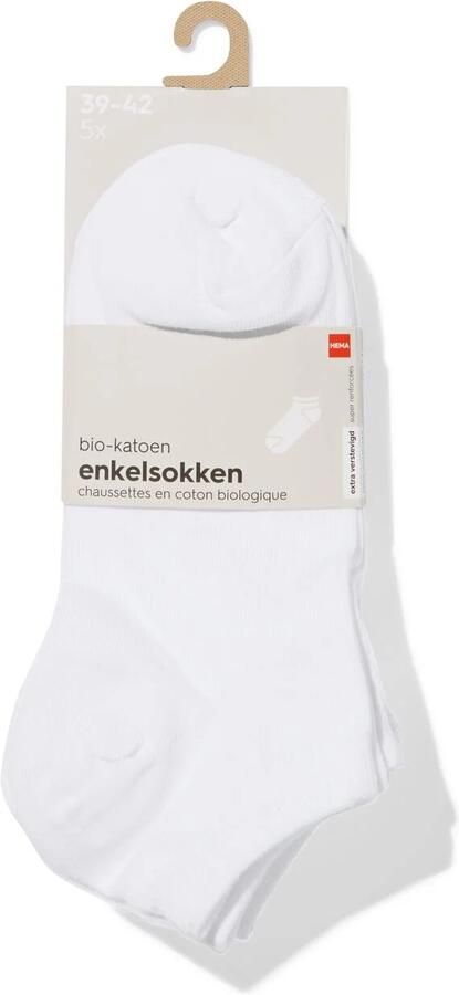 HEMA Heren Enkelsokken 5 Paar Wit