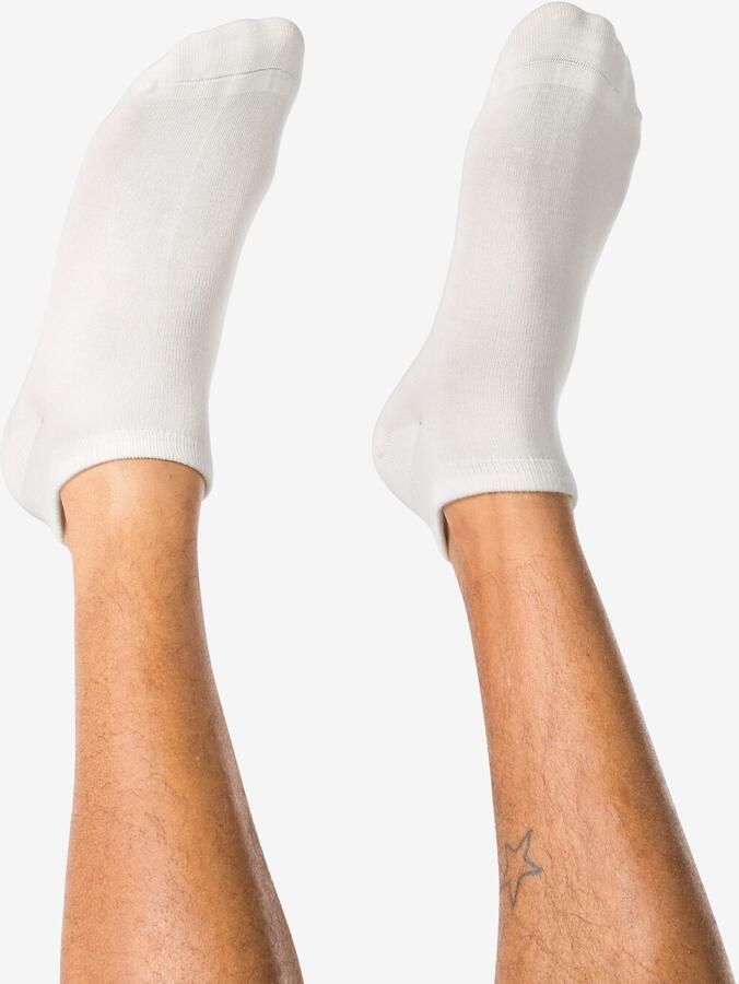 HEMA Heren Enkelsokken Bamboe Wit (wit)