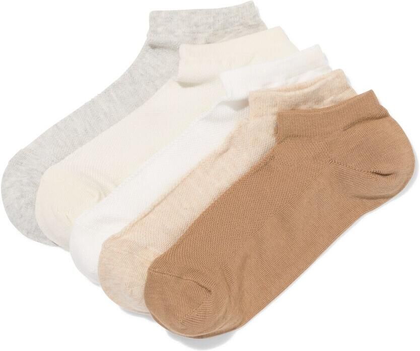 HEMA Heren Enkelsokken Mesh 5 Paar Beige (beige)