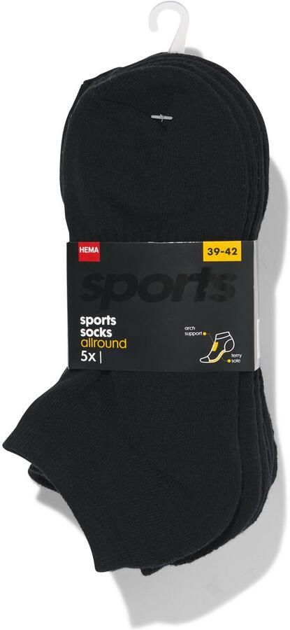 HEMA Heren Enkelsokken Sport 5 Paar Zwart (zwart)