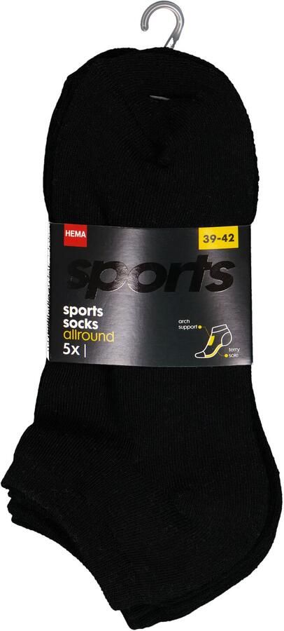 HEMA Heren Enkelsokken Sport 5 Paar Zwart (zwart) - Foto 3