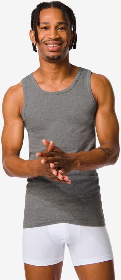 HEMA Herenhemden Perfect Comfort Naadloos 2 Stuks Grijs (grijs) - Foto 3