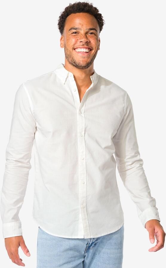 HEMA Heren Oxford Overhemd Wit (wit) - Foto 3