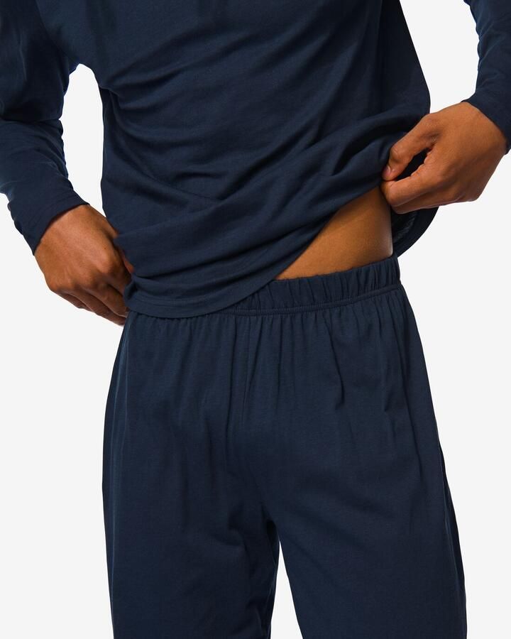 HEMA Heren Pyjama Donkerblauw (donkerblauw)