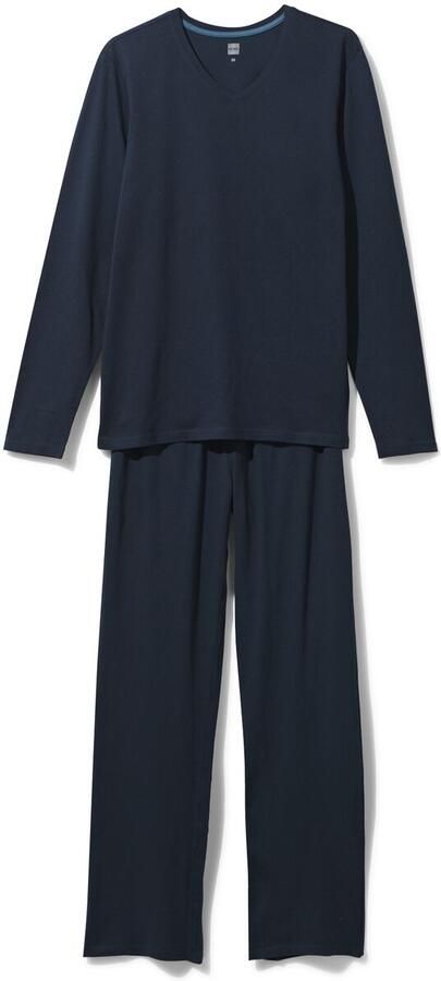 HEMA Heren Pyjama Donkerblauw (donkerblauw)