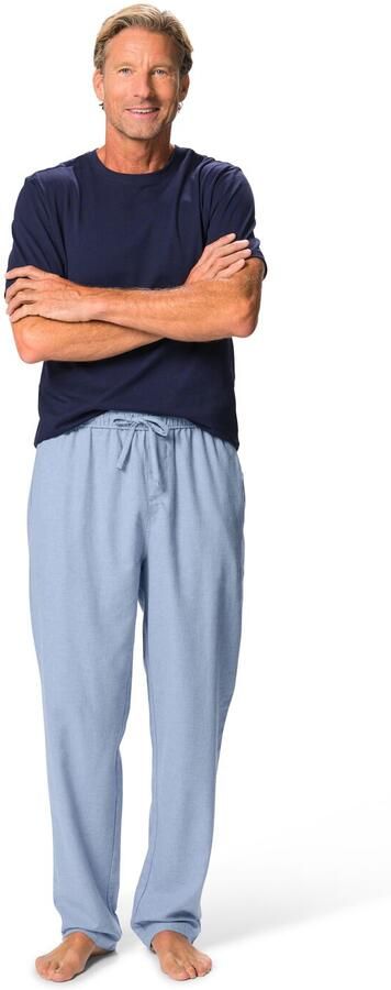 HEMA Heren Pyjamabroek Pepijn Regular Fit Chambray Middenblauw - Foto 2