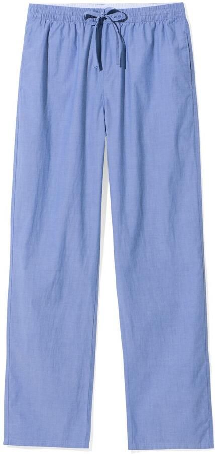 HEMA Heren Pyjamabroek Pepijn Regular Fit Poplin Middenblauw (middenblauw)
