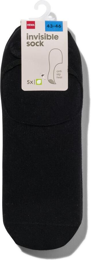 HEMA Heren Sneakersokken 5 Paar Zwart (zwart)