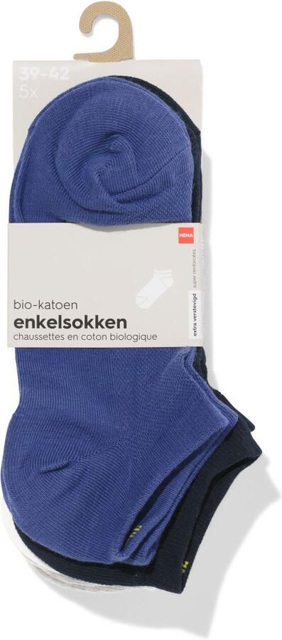 HEMA Heren Sokken Met Katoen Mesh 5 Paar Donkerblauw - Foto 2