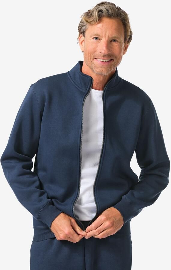 HEMA Heren Sweatvest Nielson Donkerblauw (donkerblauw)