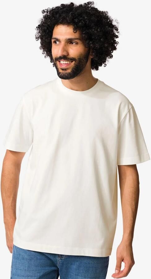 HEMA Heren T-shirt Elias Relaxed Fit Gebroken Wit (gebroken wit)