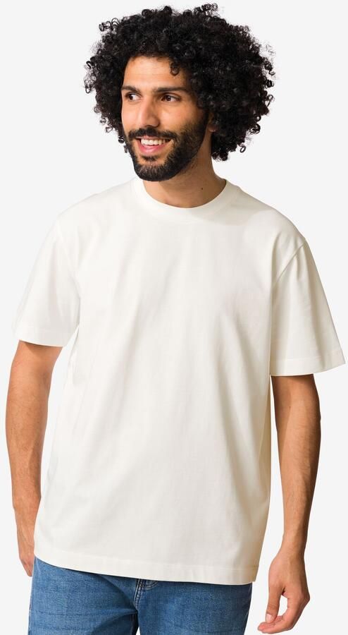 HEMA Heren T-shirt Elias Relaxed Fit Gebroken Wit (gebroken wit)