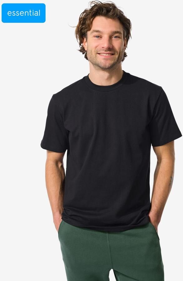 HEMA Heren T-shirt Elias Relaxed Fit Zwart (zwart) - Foto 2