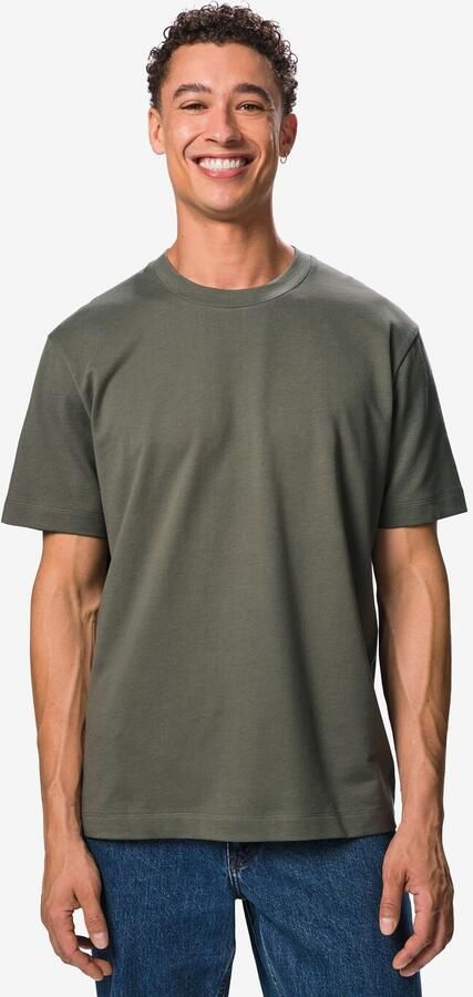 HEMA Heren T-shirt Elias Structuur Donkergrijs (donkergrijs)