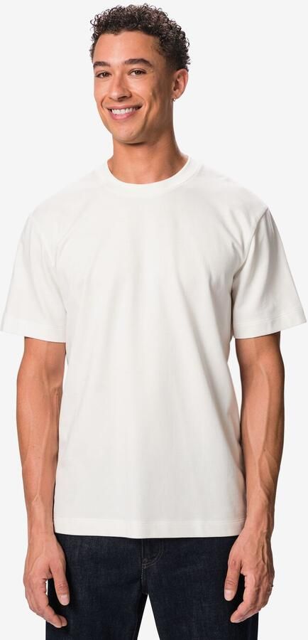 HEMA Heren T-shirt Elias Structuur Gebroken Wit (gebroken wit) - Foto 2