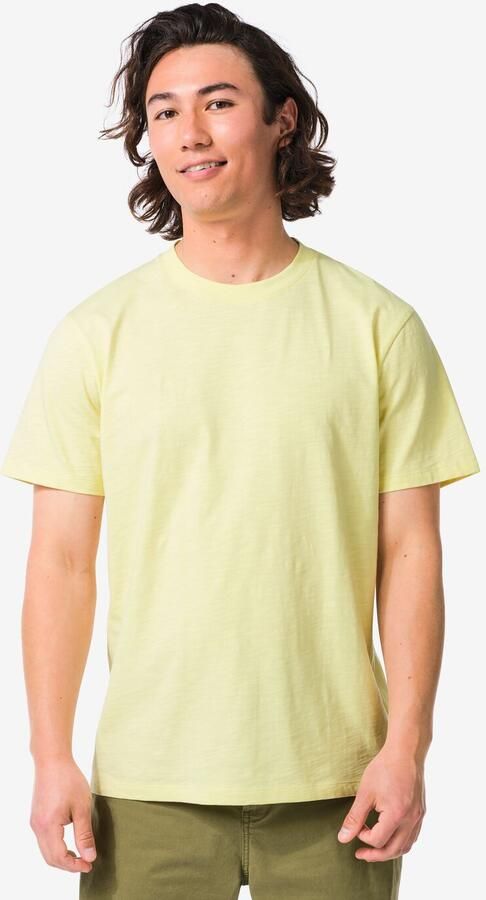 HEMA Heren T-shirt Jaap Slub Lichtgeel (lichtgeel) - Foto 2