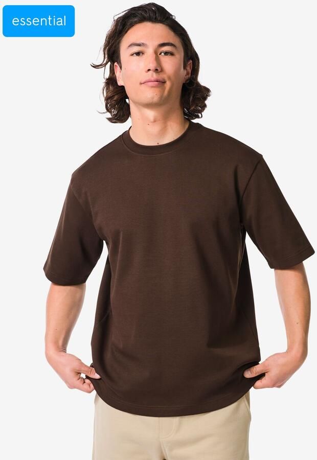 HEMA Heren T-shirt Job Oversized Fit Donkerbruin (donkerbruin) - Foto 2