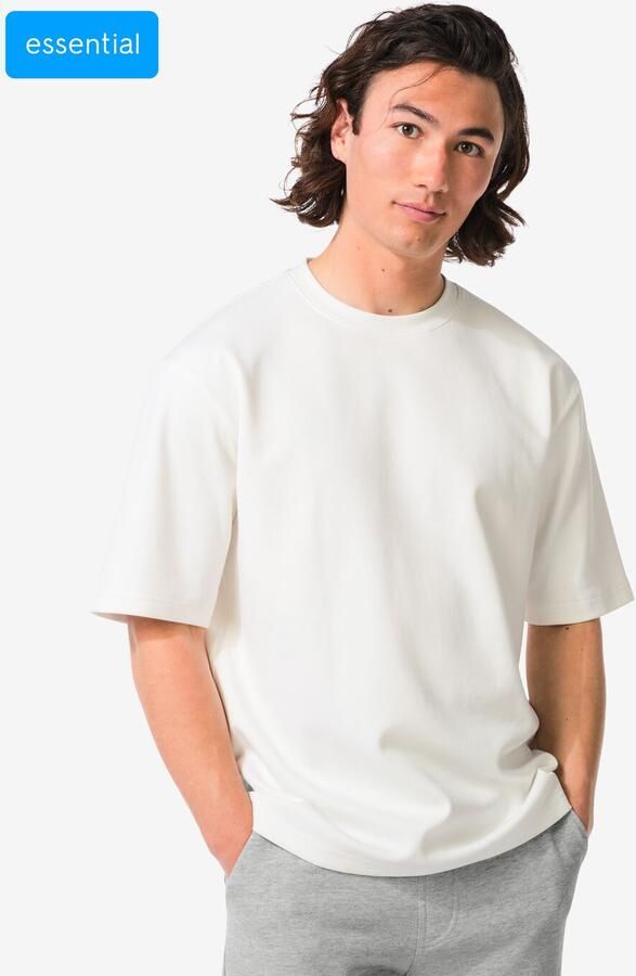 HEMA Heren T-shirt Job Oversized Fit Gebroken Wit (gebroken wit) - Foto 2