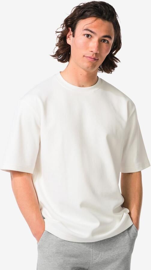HEMA Heren T-shirt Job Oversized Fit Gebroken Wit (gebroken wit)