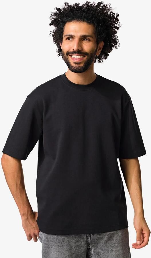 HEMA Heren T-shirt Job Oversized Fit Zwart (zwart)