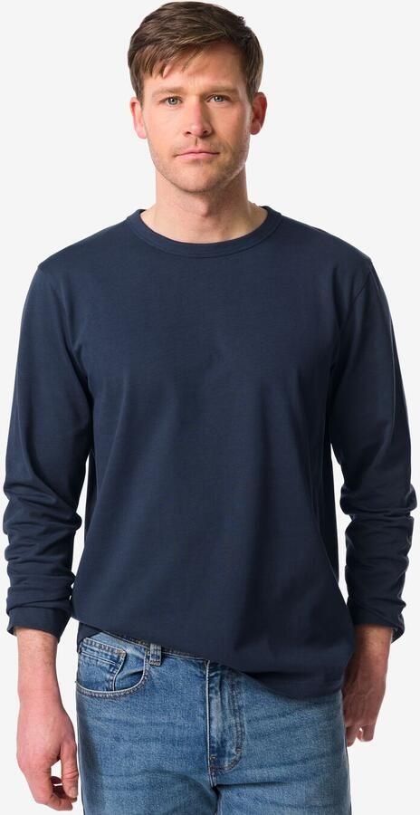 HEMA Heren T-shirt Loek Jersey Strepen Donkerblauw (donkerblauw) - Foto 2