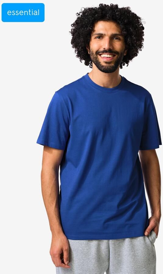 HEMA Heren T-shirt Regular Fit Felblauw (felblauw)