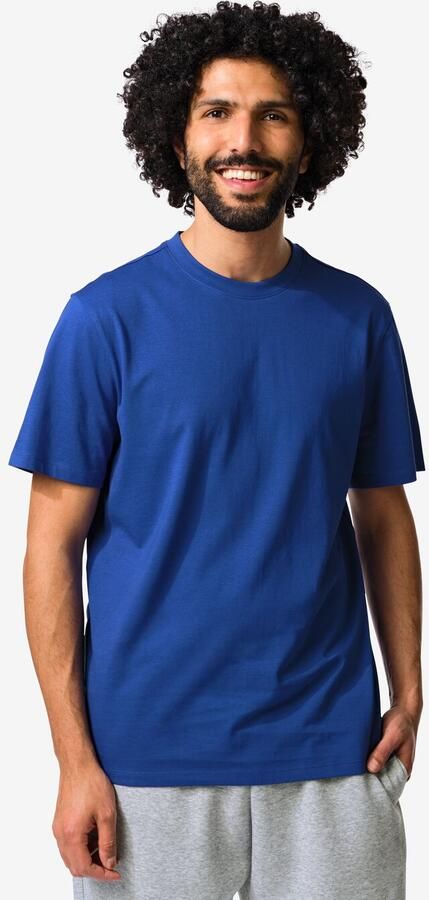 HEMA Heren T-shirt Regular Fit Felblauw (felblauw)