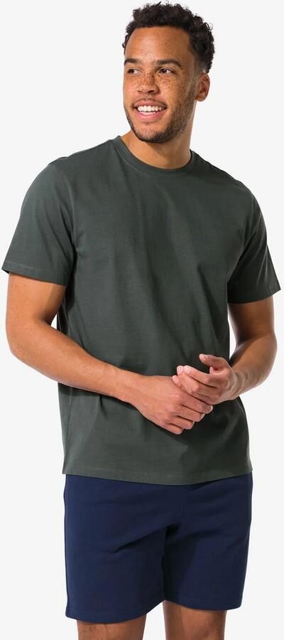 HEMA Heren T-shirt Regular Fit Grijs (grijs)