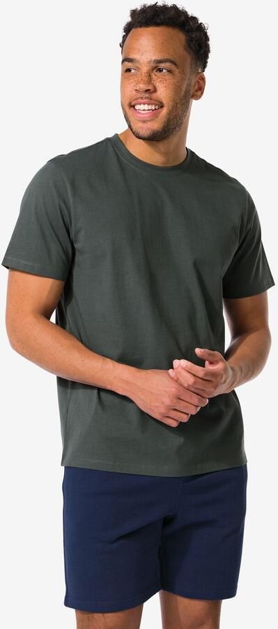 HEMA Heren T-shirt Regular Fit Grijs (grijs)