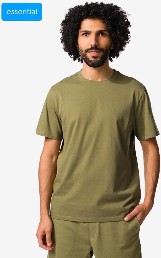 HEMA Heren T-shirt Regular Fit Middengroen (middengroen)
