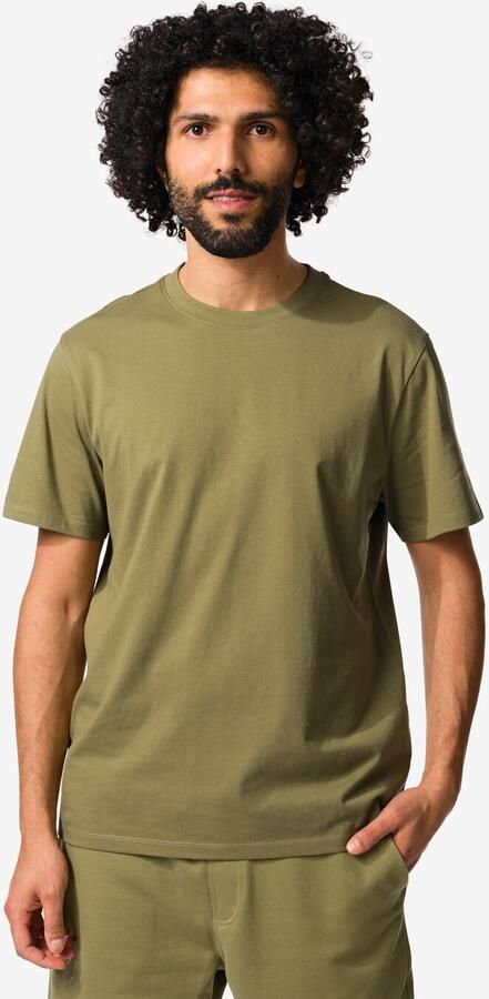 HEMA Heren T-shirt Regular Fit Middengroen (middengroen)