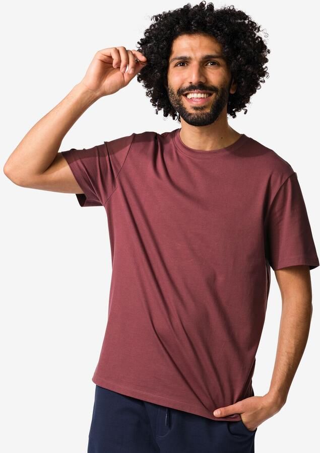 HEMA Heren T-shirt Regular Fit Middenrood (middenrood)