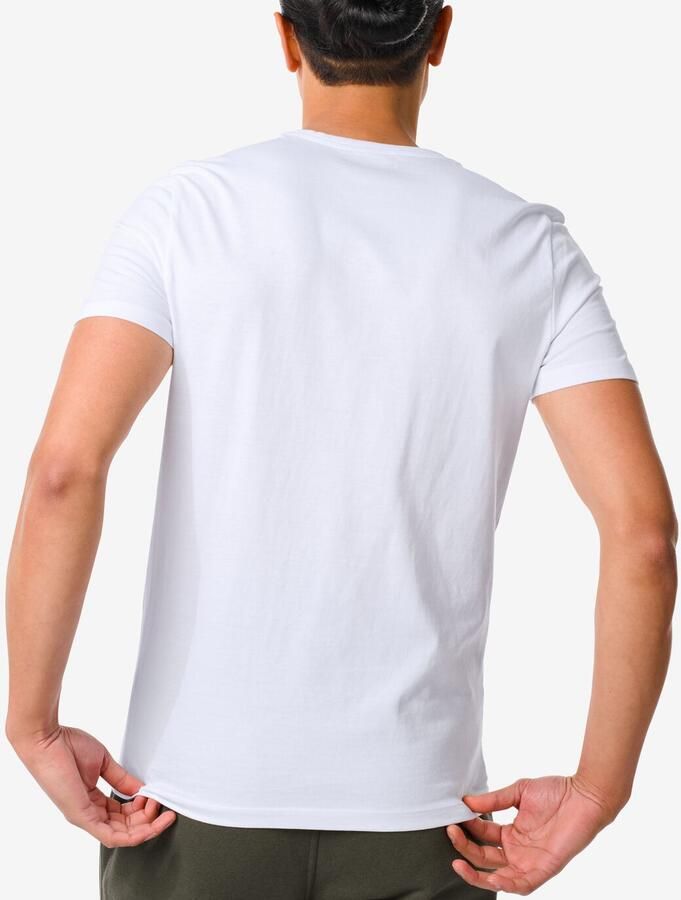 HEMA Heren T-shirt Regular Fit O-hals 2 Stuks Wit (wit)