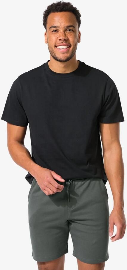 HEMA Heren T-shirt Regular Fit Zwart (zwart)