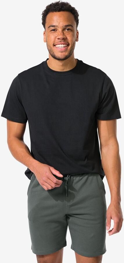 HEMA Heren T-shirt Regular Fit Zwart (zwart)