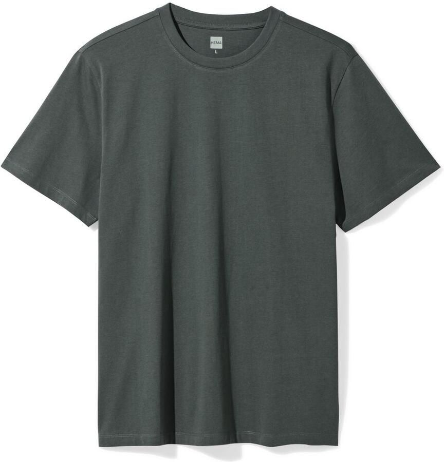HEMA Heren T-shirt Regular Grijs (grijs)