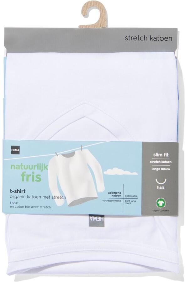 HEMA Heren T-shirt Slim Fit Wit (wit)