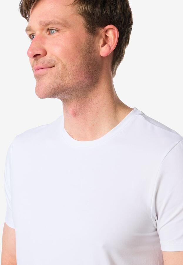 HEMA Heren T-shirts Slim Fit O-hals 2 Stuks Wit (wit) - Foto 3