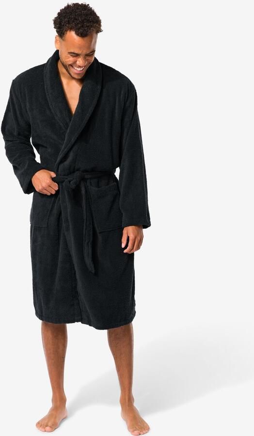 HEMA Herenbadjas Katoen Donkergrijs (donkergrijs) - Foto 2