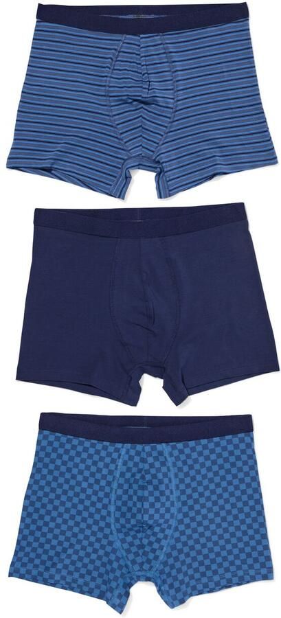 HEMA Herenboxer Blokken 3 Stuks Donkerblauw (donkerblauw) - Foto 2